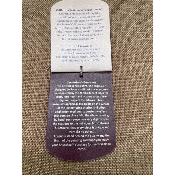 Anuschka Hand painted Leather Zip Bag Cosmetic Bag Clutch Paisley SOU48GJM-U - Picture 10 of 10